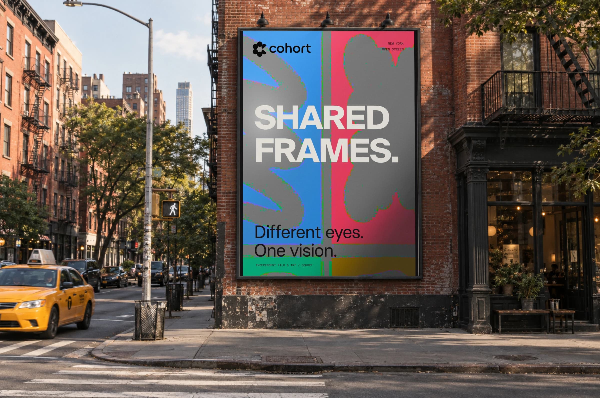 Cohort poster on a New York street